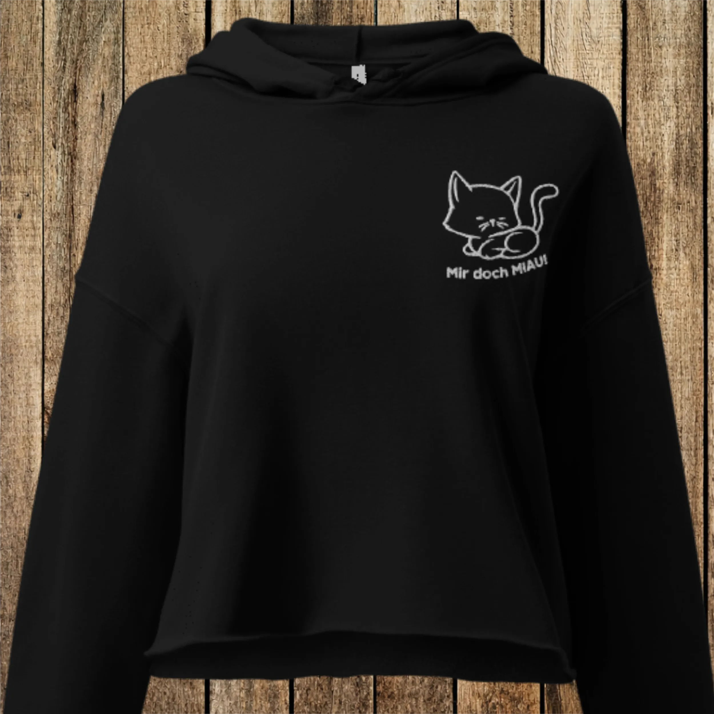 mir doch MIAU | Crop-Hoodie mit Kapuze