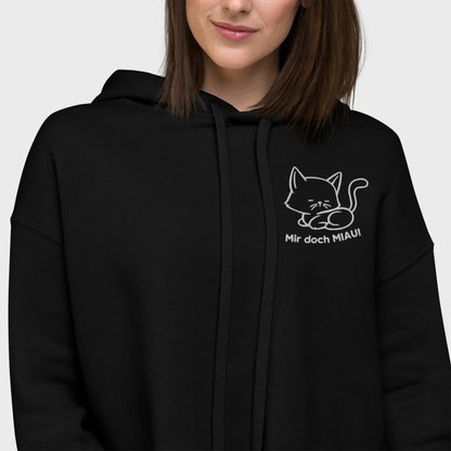 mir doch MIAU | Crop-Hoodie mit Kapuze