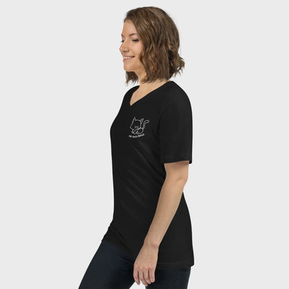mir doch MIAU | Baumwoll-T-Shirt mit V-Ausschnitt