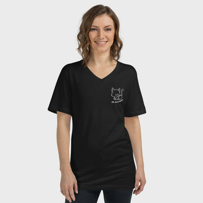 mir doch MIAU | Baumwoll-T-Shirt mit V-Ausschnitt