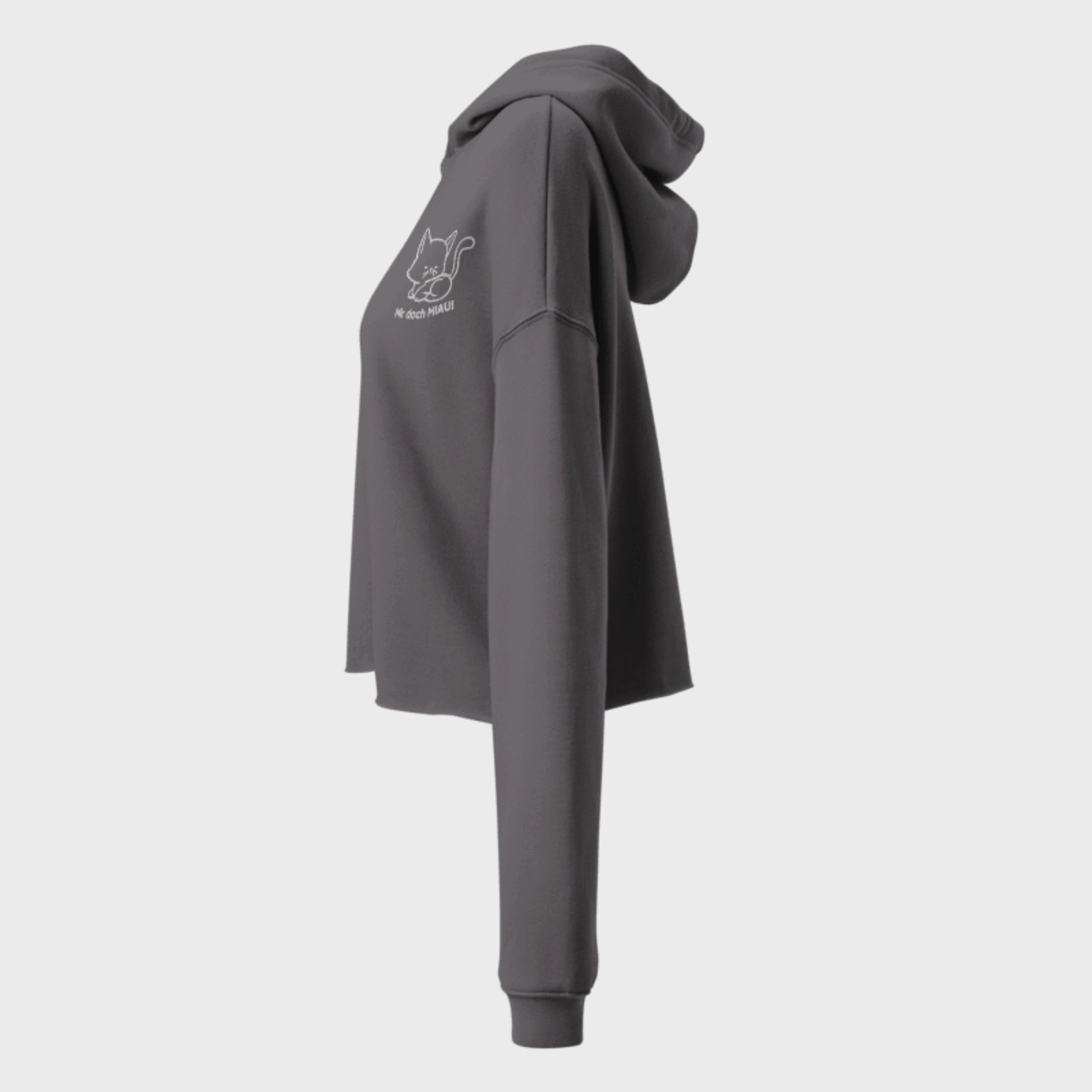 mir doch MIAU | Crop-Hoodie mit Kapuze