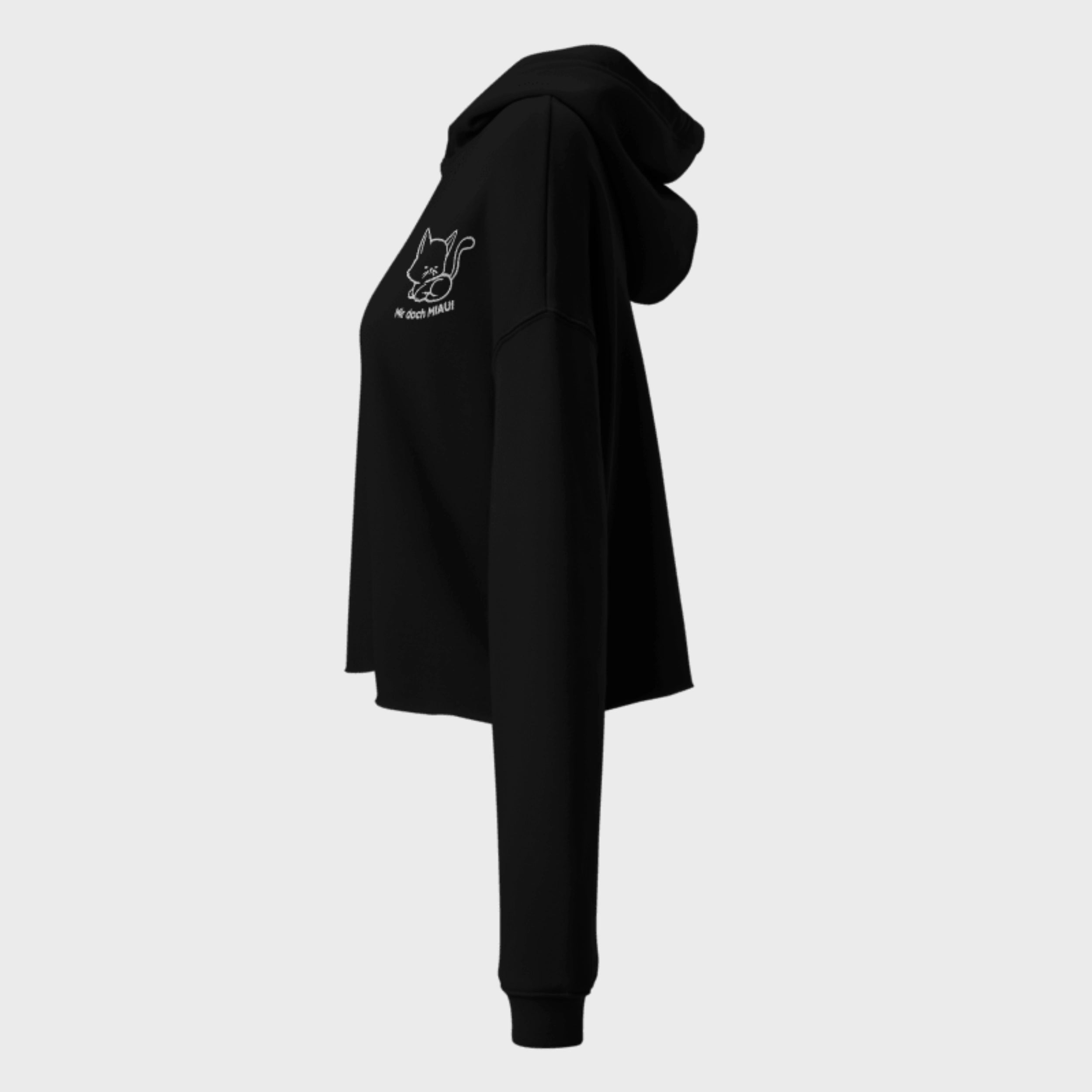 mir doch MIAU | Crop-Hoodie mit Kapuze