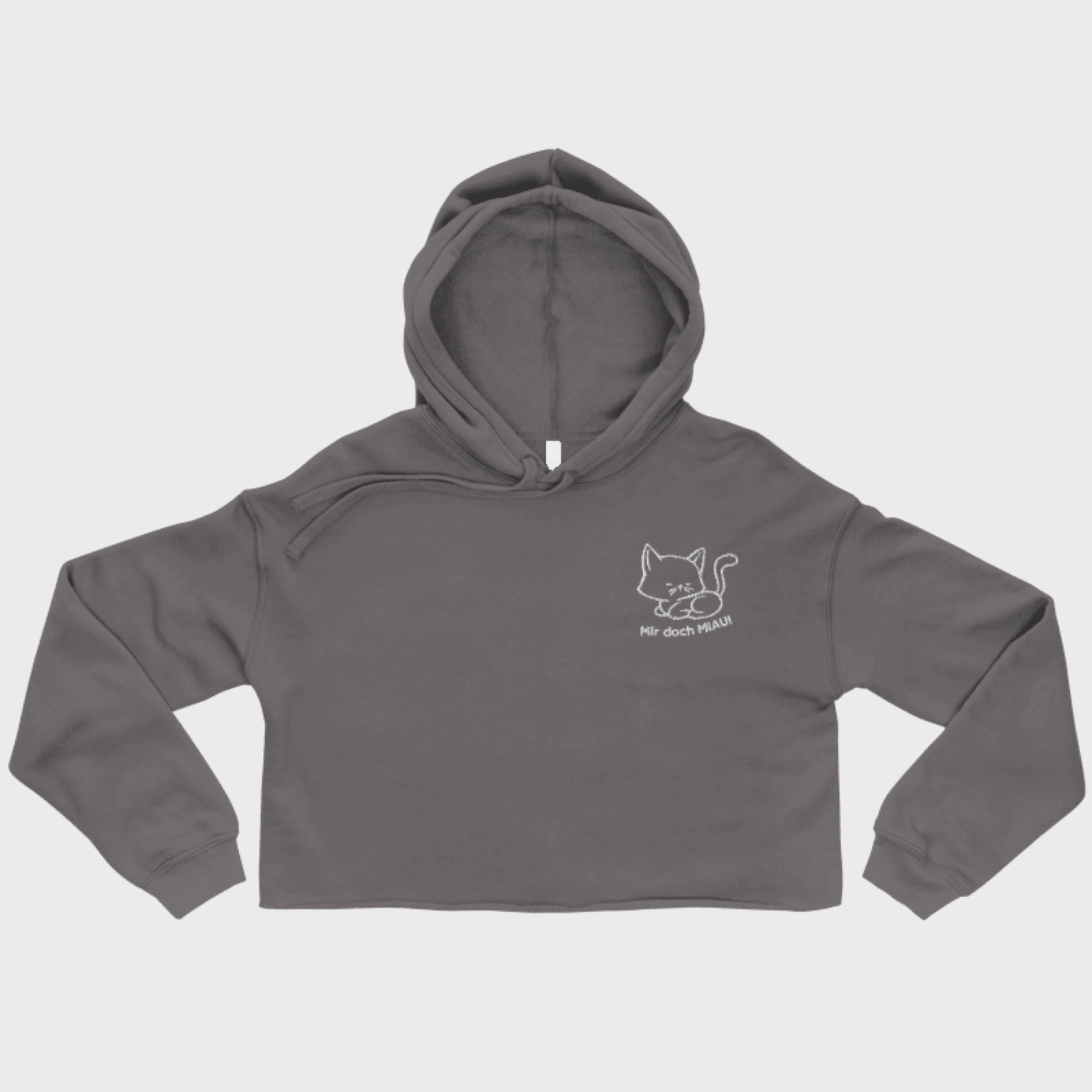mir doch MIAU | Crop-Hoodie mit Kapuze