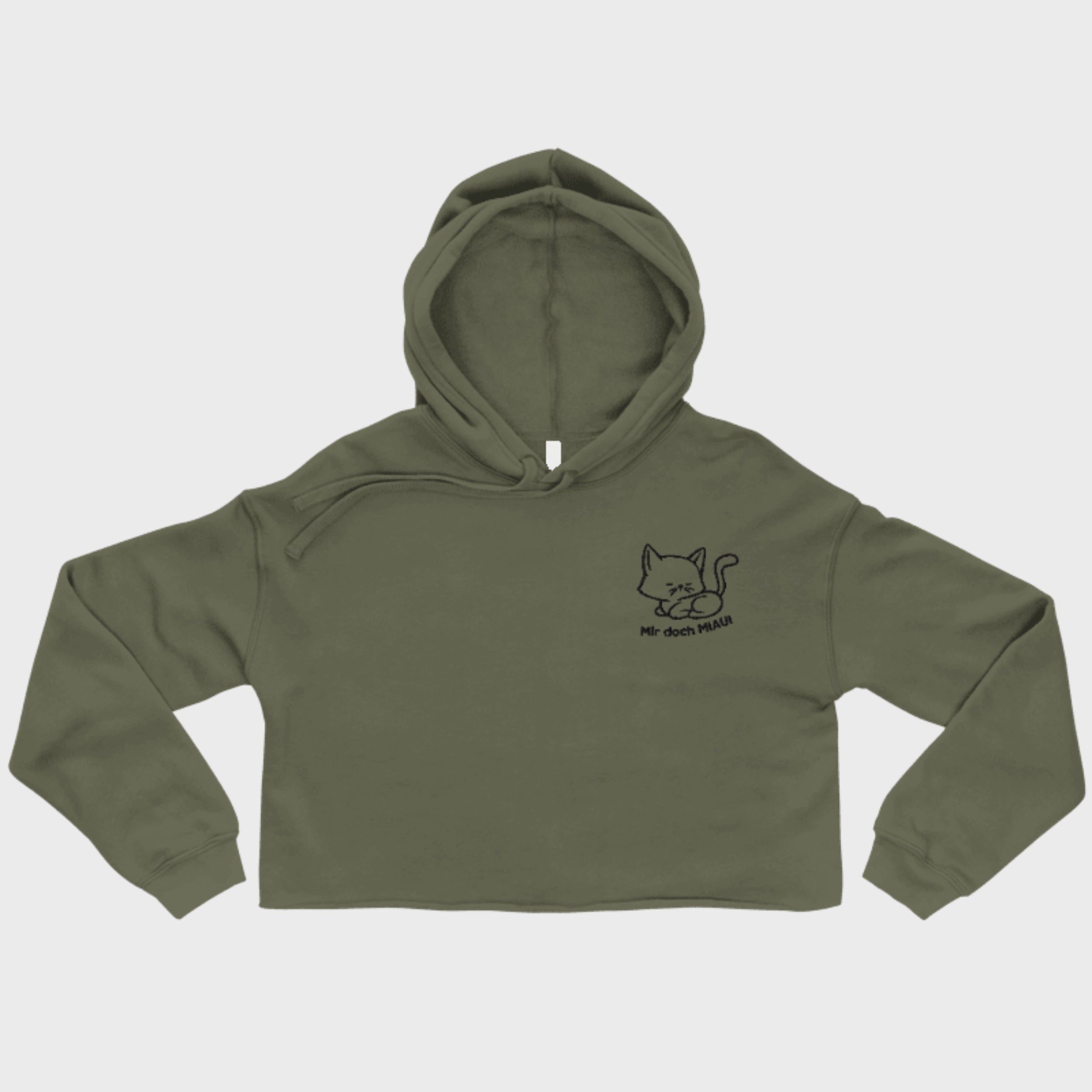mir doch MIAU | Crop-Hoodie mit Kapuze