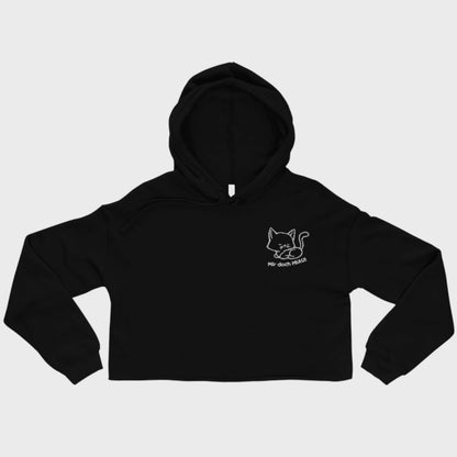 mir doch MIAU | Crop-Hoodie mit Kapuze