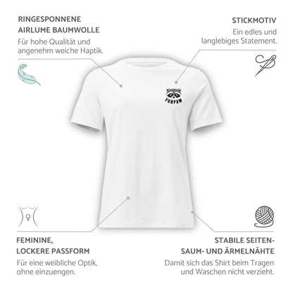 mir doch MIAU | Baumwoll-T-Shirt mit V-Ausschnitt