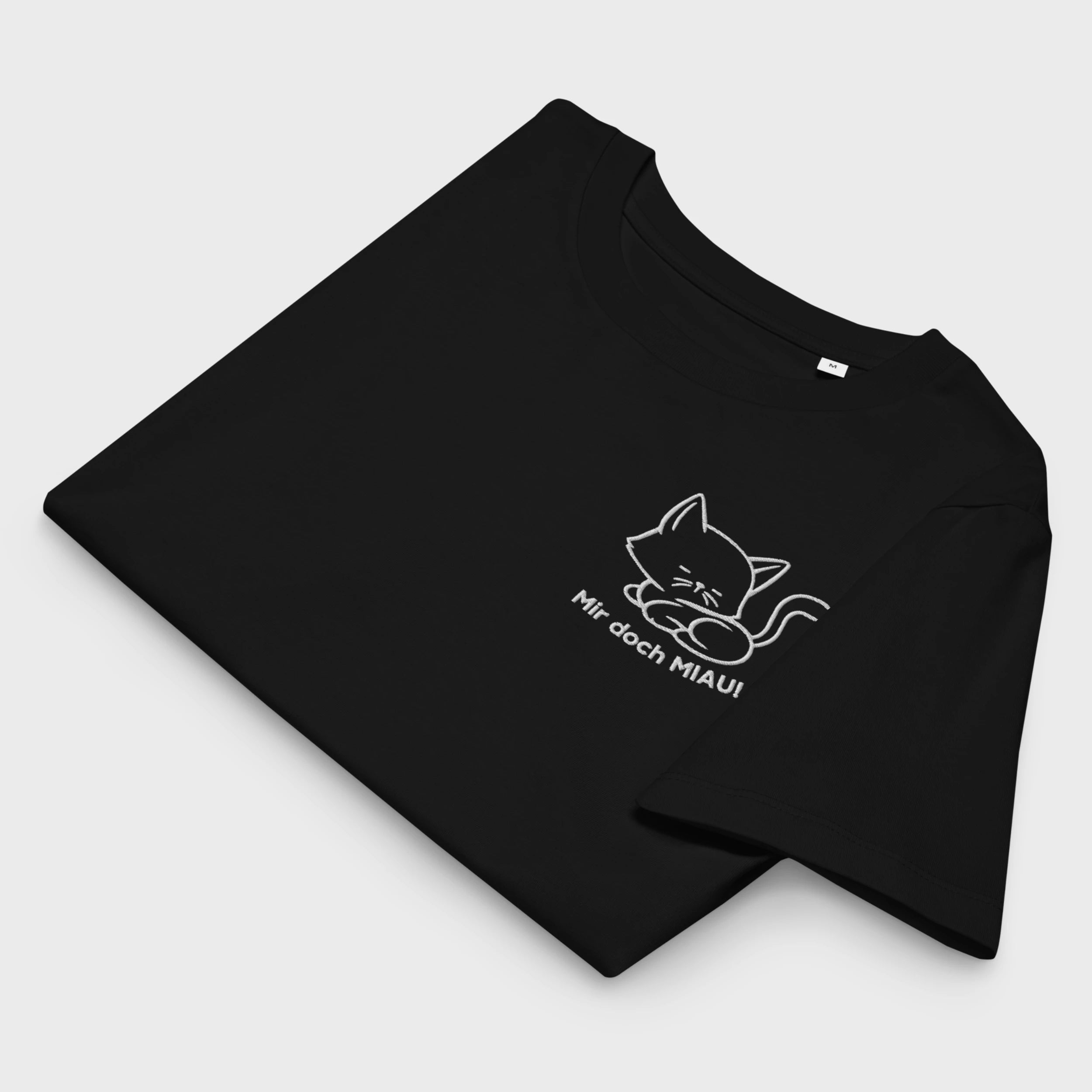 mir doch MIAU | Bio Premium Damenshirt mit Rippkragen