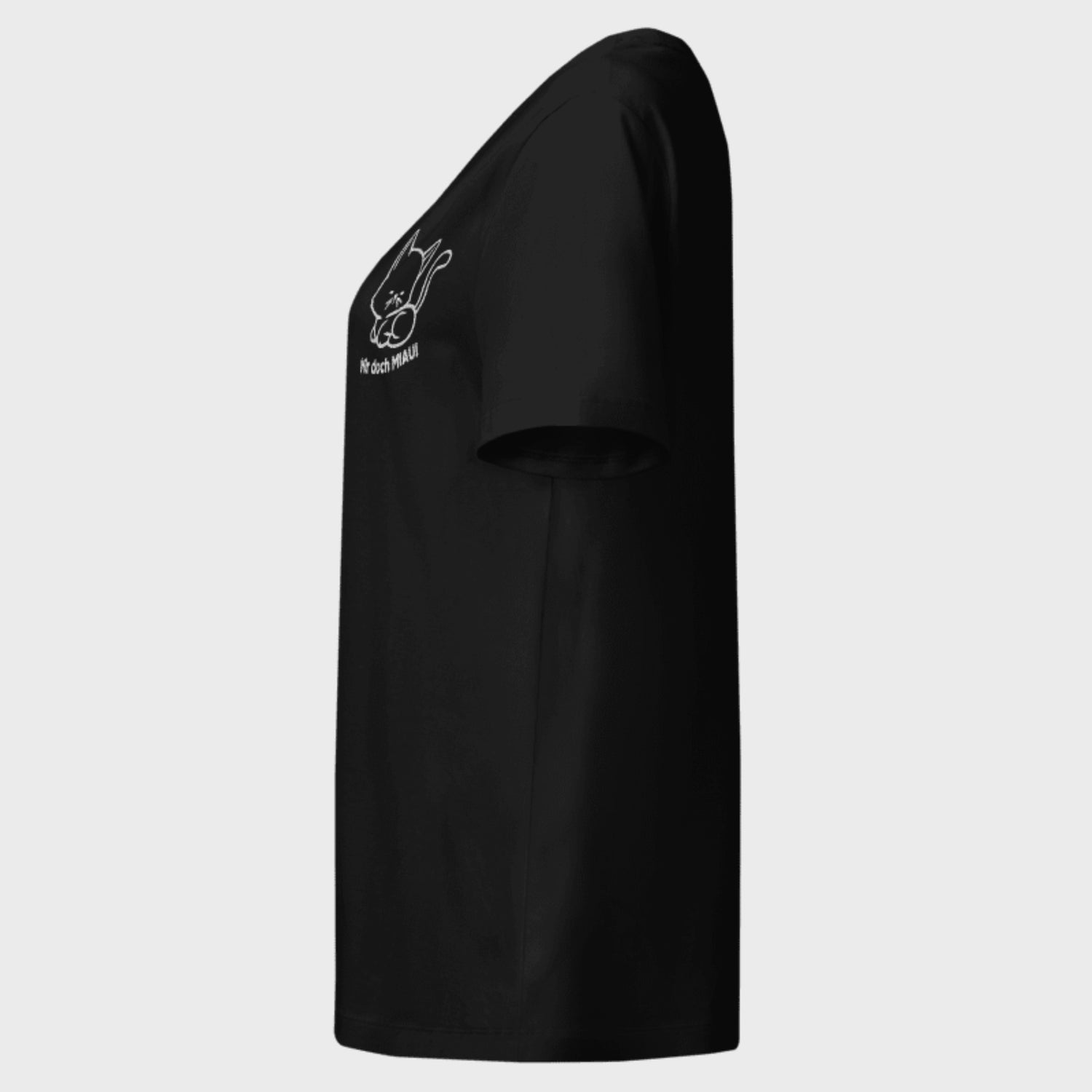 mir doch MIAU | Bio Premium Damenshirt mit Rippkragen