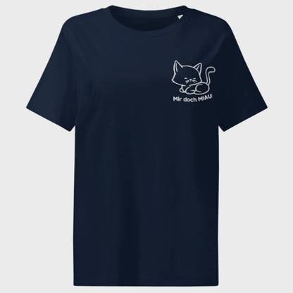mir doch MIAU | Bio Premium Damenshirt mit Rippkragen