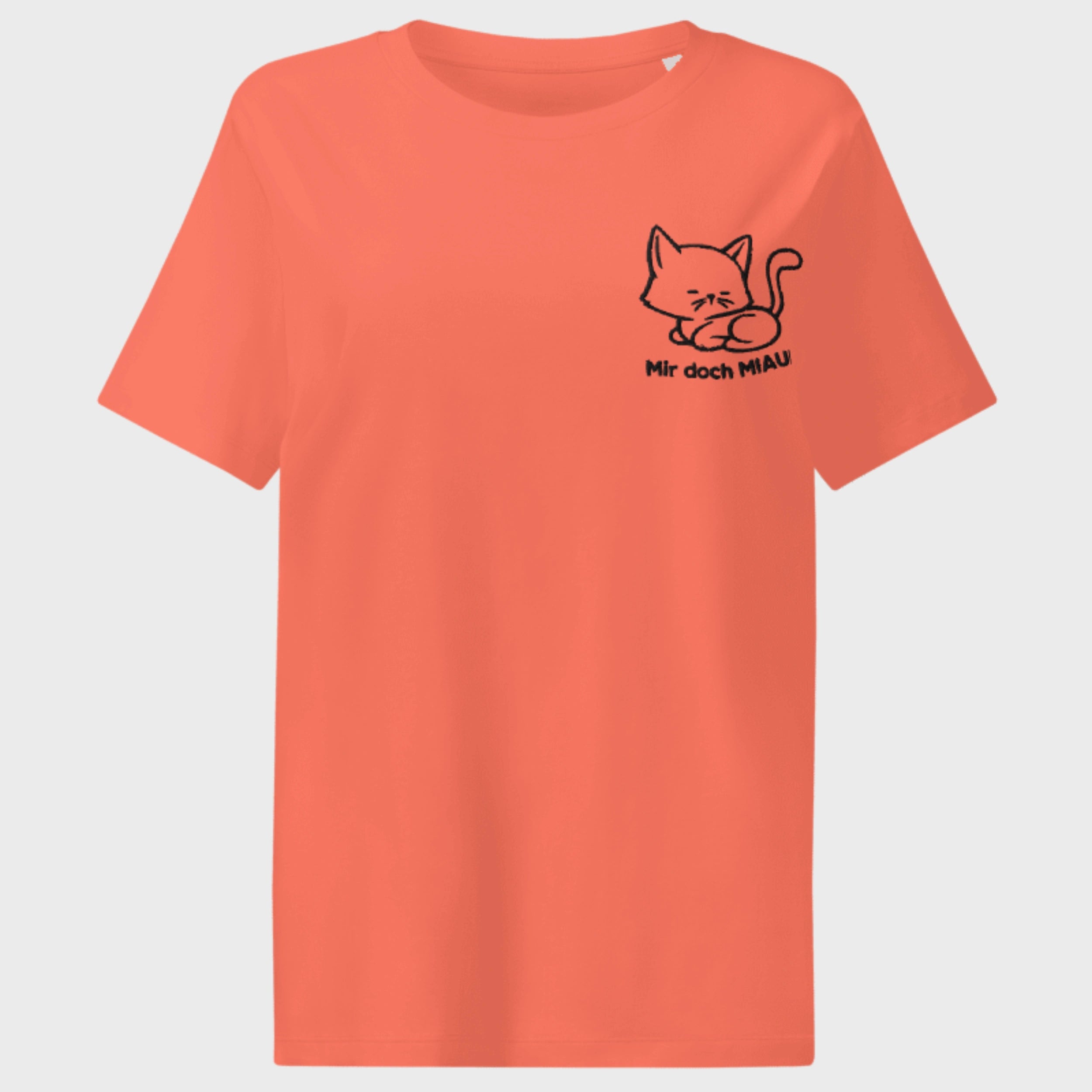 mir doch MIAU | Bio Premium Damenshirt mit Rippkragen