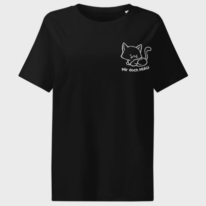 mir doch MIAU | Bio Premium Damenshirt mit Rippkragen